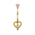 Catenella portaciuccio in legno di faggio e silicone con cuore e ciondolo cactus - Curcuma