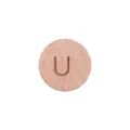 15mm round beech wood bead with engraved letter U for DIY baby pacifier chains - Letter U