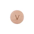 DIY beechwood alphabet bead featuring letter V for pacifier clips and bracelets - Letter V