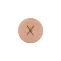 Round 15mm beech wood bead featuring engraved letter X for DIY pacifier clips - Letter X