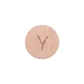 Round 15mm natural beech wood bead with letter Y engraving for DIY pacifier clips - Letter Y