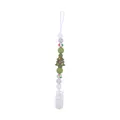 Silicone pacifier clip with Christmas tree bead and festive green pattern beads - Christmas Tree