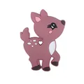 Massaggiagengive a forma di cervo in silicone rosso con foro a cuore - Rosa fagiolo