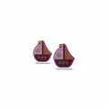 Purple cartoon sailboat PVC charms with yellow stars for DIY baby pacifier chains - Burgundy