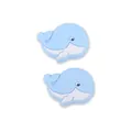Blue whale silicone baby teether beads for DIY pacifier clip and teething toys - Light Blue
