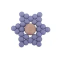 DIY silicone baby teether with purple hexagonal beads and natural wood center - Lilac Purple