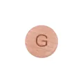15mm round beech wood bead featuring engraved letter G for DIY baby pacifier chains - Letter G
