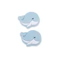 Blue and white silicone whale teether beads for DIY baby pacifier clips accessories - Lake Blue