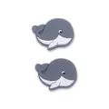 DIY cartoon whale baby teether beads in gray and white for pacifier clips - Dark Gray