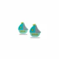 DIY colorful sailboat teething beads in mint green and blue for baby pacifier clips - Green