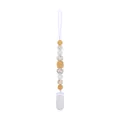 Leopard print and light brown silicone pacifier clip with BPA-free teething beads - White And Gold Leopard Style