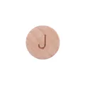 Round 15mm beech wood bead with letter J for DIY pacifier clips and teething bracelets - Letter J