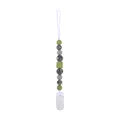 Silicone pacifier clip with camouflage and olive green beads for baby teething - Army Green Camouflage Style