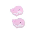 Pink cartoon whale silicone teether beads for DIY baby pacifier clips and toys - Purple