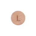Natural beech wood 15mm round bead with letter L for DIY pacifier clips and bracelets - L