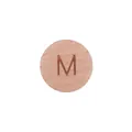 15mm round beech wood bead with engraved letter M for DIY baby pacifier chains - M