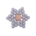 Graue Silikonperlen mit Naturholzperle als hexagonales DIY-Beißspielzeug für Babys - Grau