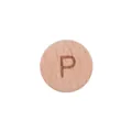 15mm round beech wood bead with engraved letter P for DIY baby pacifier clips - Letter P