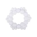 Modern minimalist white silicone beaded baby teether ring with matte geometric texture - White