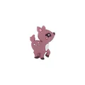 Cartoon deer silicone teether bead in dusty pink for DIY baby pacifier chains - Dusty Pink
