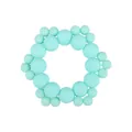 Mint green silicone baby teether ring made of beads for soothing sore gums - Mint Green