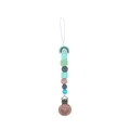 Rainbow silicone and wooden pacifier clip in mint green and blue macaron colors - Green