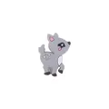 Cute grey deer baby teether bead and DIY pacifier chain accessory in soft silicone material - Light Gray