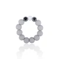 Baby silicone bead teether ring with grey matte beads and acrylic eye design features - Light Gray