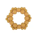 Ginger yellow hexagonal silicone baby teether made of interlocking textured beads - Turmeric