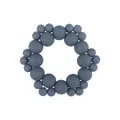 Mist blue silicone teething ring with various beads for infant gum soothing and dental care - Dark Gray
