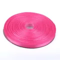 DIY baby pacifier clip ribbon in vibrant fuchsia satin finish on brown spool - Rose Red