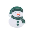Silicone snowman charm bead for DIY baby pacifier clips and teething bracelets - Green Xmas Snowman