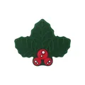 Christmas holly leaves and red berries silicone DIY shoe charm for children footwear - Dark Green Christmas Holly Leaf