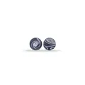 Cuentas de silicona azul oscuro 12-15mm con patrones de espirales y hojas para DIY - Abstracto Negro Blanco / 12mm