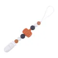 Catenella per ciuccio in silicone a zucca con perline nere e arancioni per neonati - Catenella Ciuccio Zucca Arancione Scuro