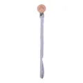 Handmade light purple woven pacifier clip with rainbow engraved beech wood clip - Light Gray
