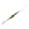 Christmas silicone pacifier clip with green tree and gray beads for baby teething - Christmas Tree