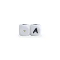 White silicone 12mm square letter A bead for personalized DIY baby pacifier clips - Letter A