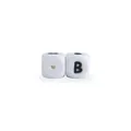 12mm white silicone square bead with black letter B for baby pacifier clip DIY - Letter B