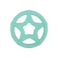 Baby silicone star teether in mint green with textured rings for teething relief - Mint Green