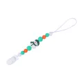 Christmas snowman silicone pacifier clip with green and orange beads for babies - Green Santa