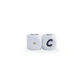 White 12mm silicone square letter C bead with threading hole for baby pacifier clips - Letter C