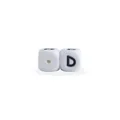 White 12mm silicone cube bead with black letter D for DIY baby pacifier clips - Letter D