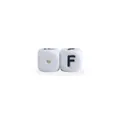 Perla in silicone bianco da 12mm con lettera F per catenelle ciuccio fai-da-te per neonati - Lettera F