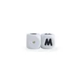 Perlina in silicone bianco da 12mm con lettera M per catenelle portaciuccio - Lettera M
