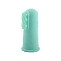 Mint green silicone finger toothbrush for baby oral care with soft bristles - Mint Green