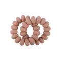 Baby silicone teething ring toy in a soft matte pink spiral telephone cord style - Rose Pink