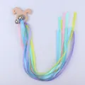 Pony shaped wooden baby teether with colorful ribbons and silver rattling bells - Pony Shape (E486-Unicorn) / Unicorn