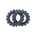 Deep grey matte silicone teether bracelet with a flexible spiral spring structure for babies - Dark Gray