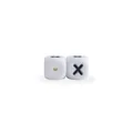 Perla in silicone bianco 12mm con lettera X nera per catenelle portaciuccio DIY - Lettera X